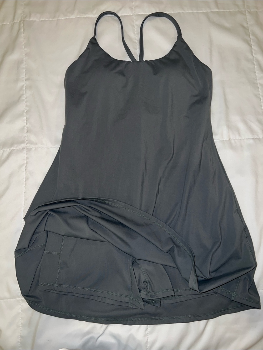 HALARA Black One-Piece sports Dress with Built-In Shorts